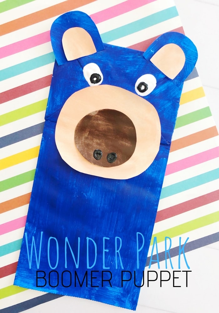 This Wonder Park Boomer Puppet is a fun and easy craft to make before or after watching the fun animated film, Wonder Park.