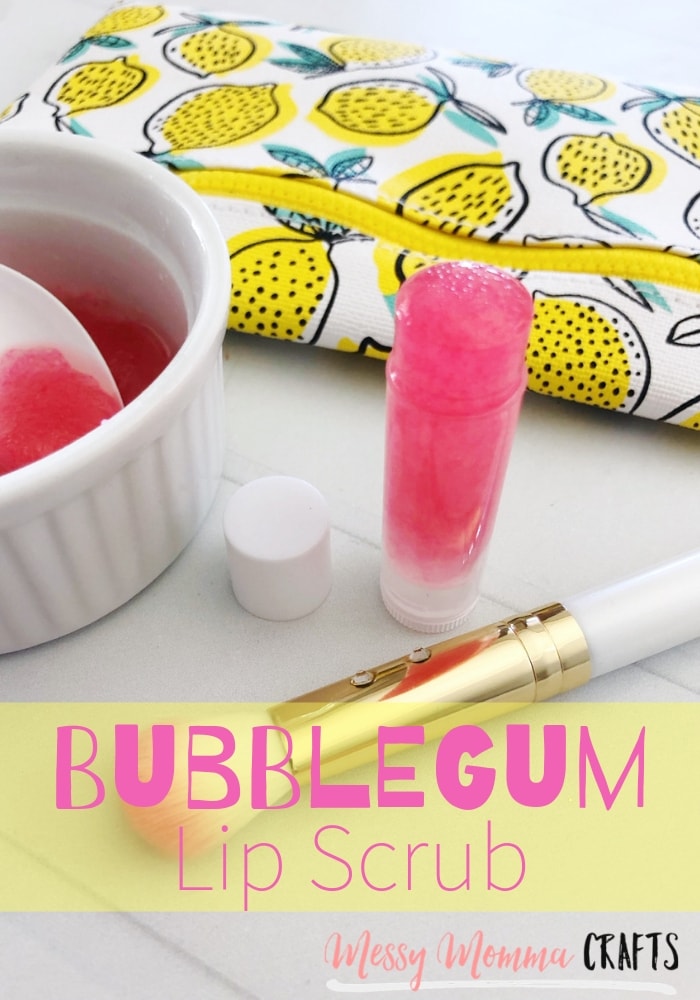 Our DIY Bubble Gum Lip Scrub is the best smelling way to make your lips smooth for summer.