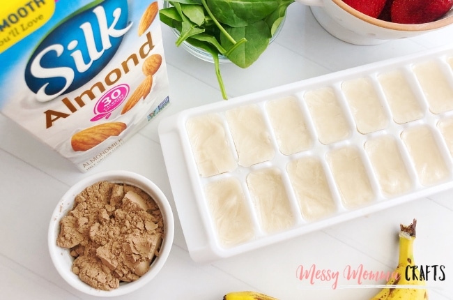 Almond Milk Smoothie Cubes are the perfect starter for a healthy and fruity smoothie breakfast smoothie.