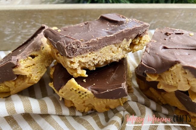 Peanut butter and chocolate Chex cereal bars.