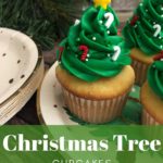 These Christmas Tree Cupcakes only require a few ingredients and will make your Christmas party guest smile with Christmas Cheer.