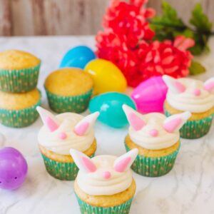 These Easter Bunny Cupcakes will make you go "hoppity hop, hoppity hop..." and your family will absolutely ADORE them! #eastercupcakes
