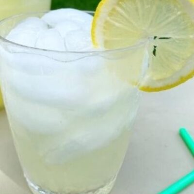 Homemade lemonade glass.