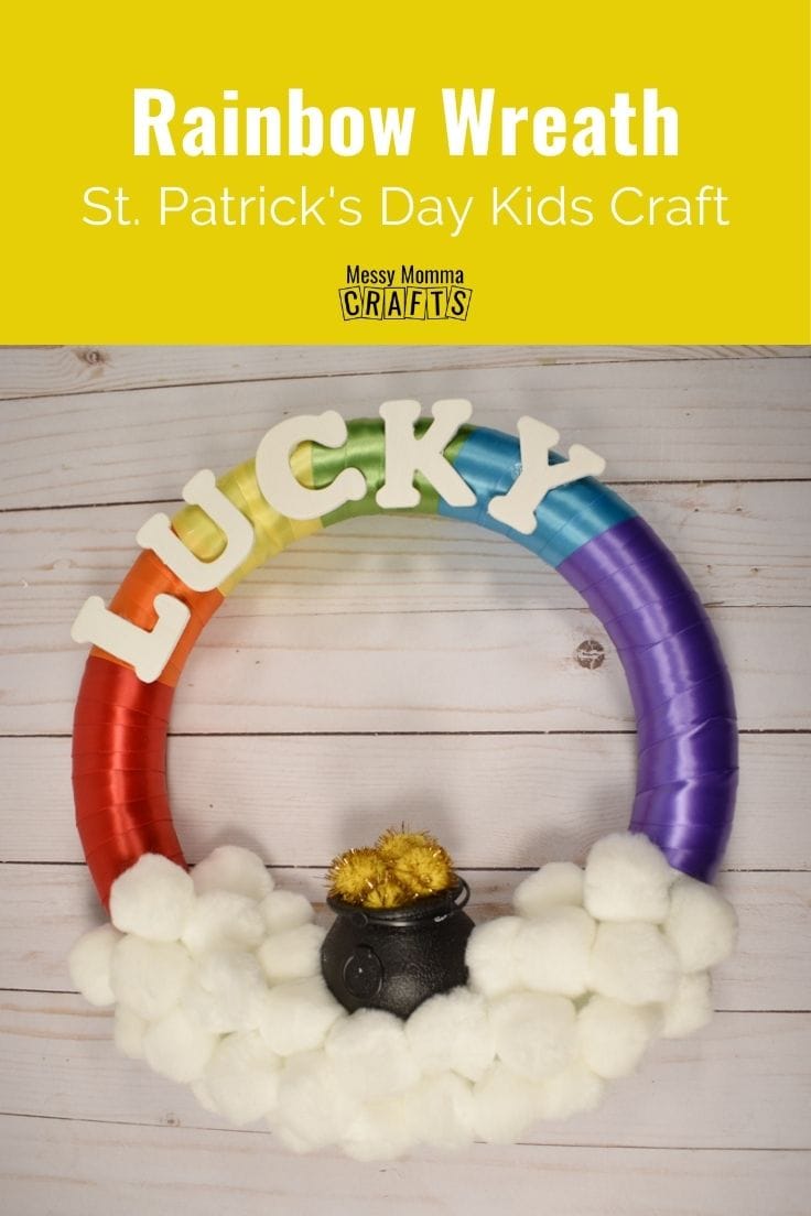Rainbow Wreath St. Patrick's Day Kids Craft.