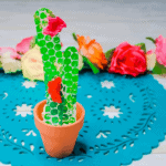 Adorable bubble wrap cactus craft for kids.