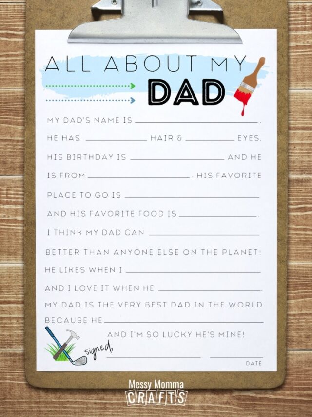 Free All About Dad Printable