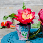 Easy DIY patchwork flower pots.