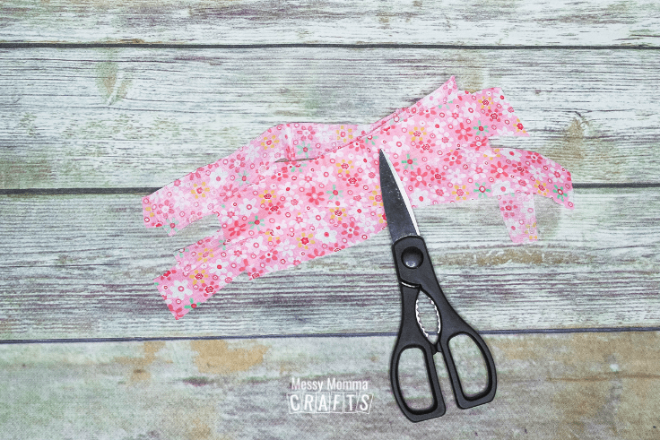 Pink floral print fabric.