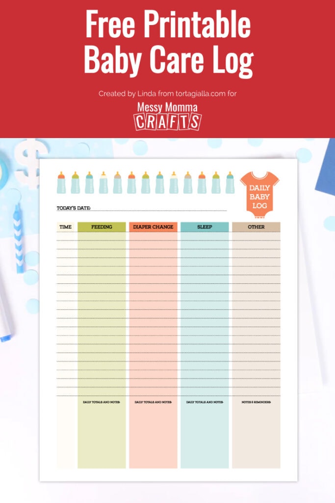 Free Printable Baby Care Log - Messy Momma Crafts
