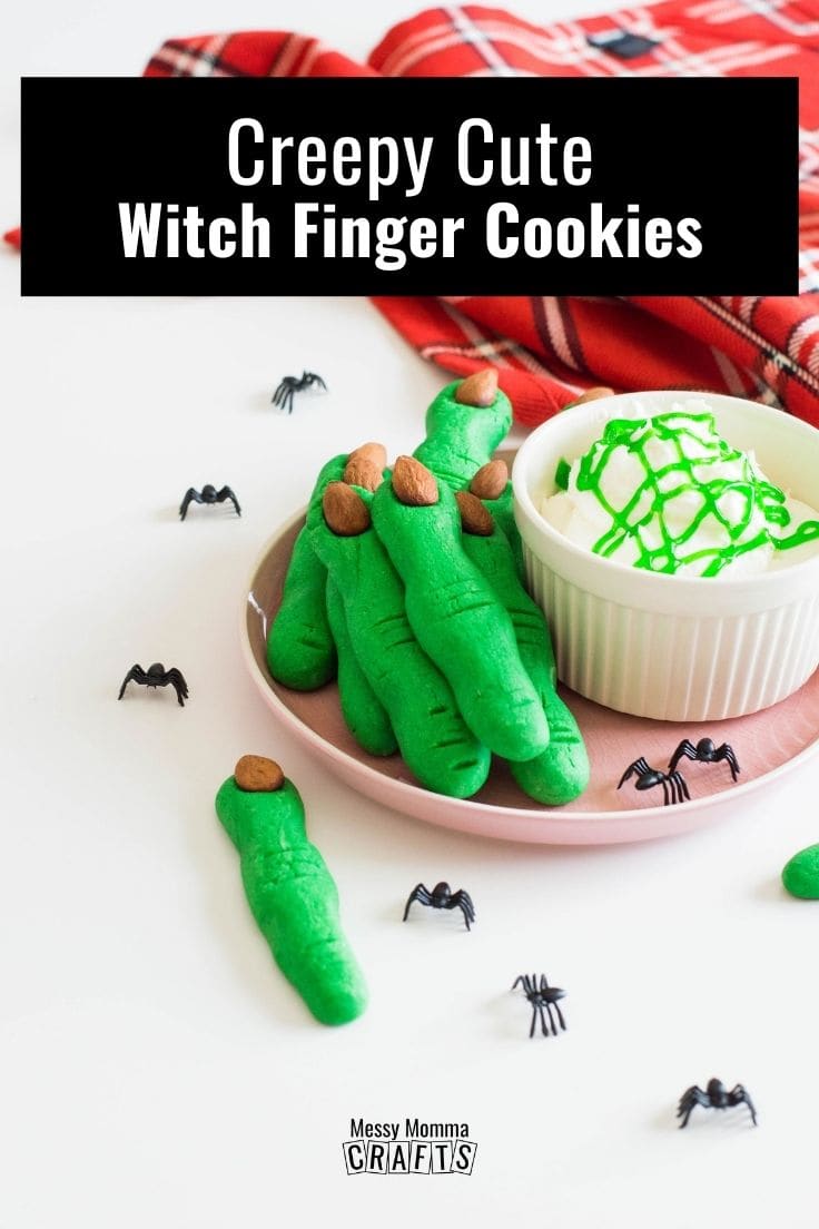 Witch finger cookies spooky Halloween baking recipe.