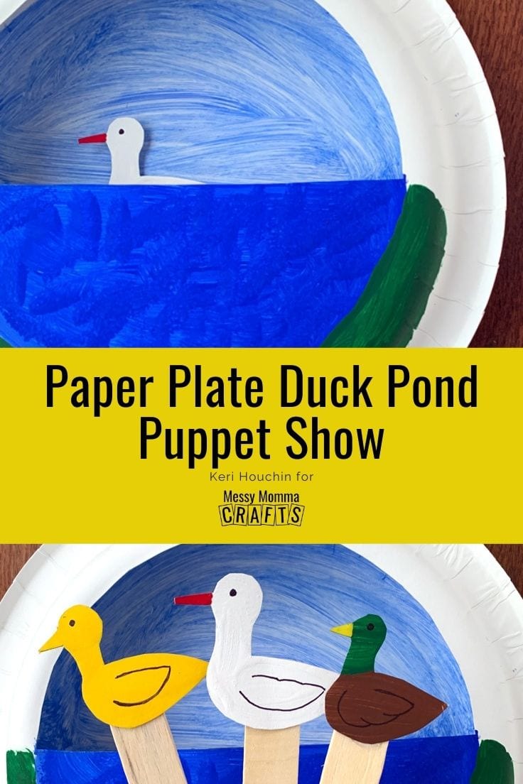 Paper plate duck pond puppet show.