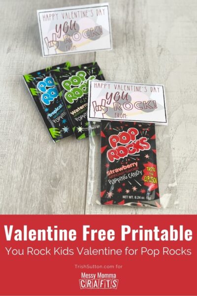 Kids Valentine Free Printable "You Rock" for Pop Rocks