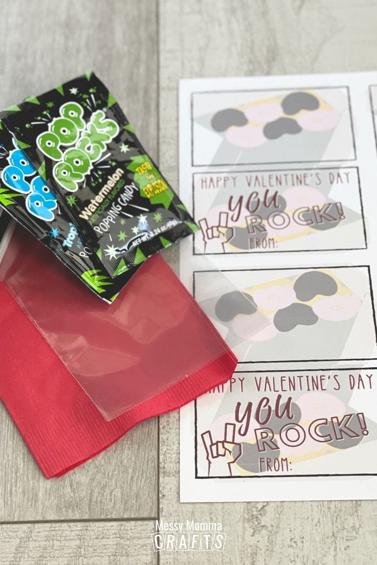 Kids Valentine Free Printable "You Rock" for Pop Rocks
