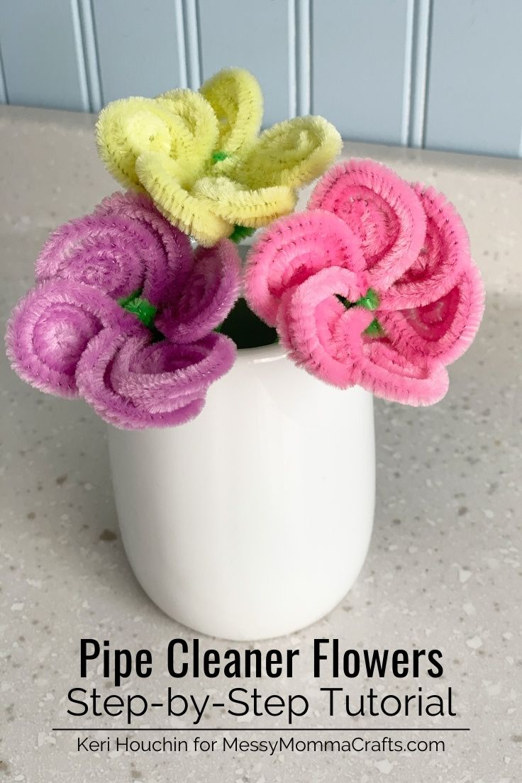 Pipe cleaner flowers step-by-step tutorial.