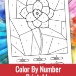 Color by number printable free kids activity.