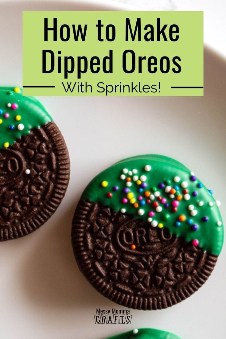 How to make dipped Oreos with sprinkles.