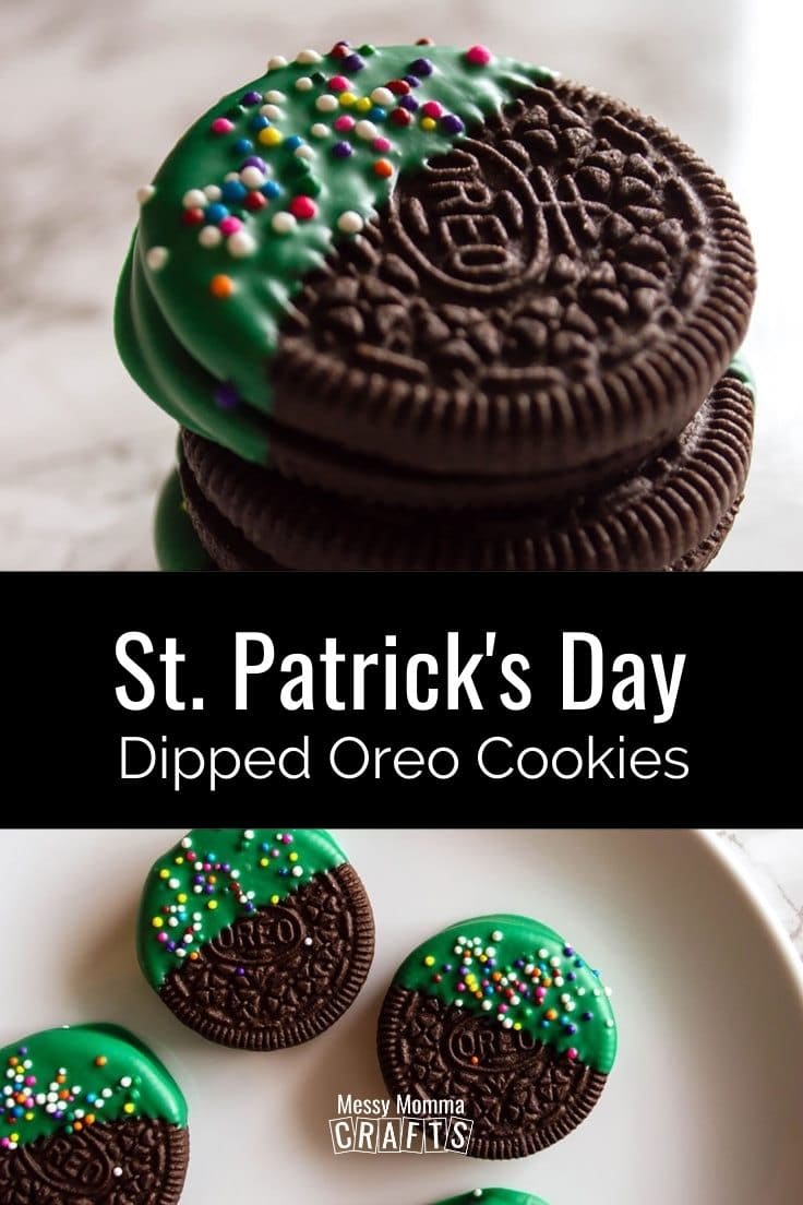 St. Patrick's Day dipped Oreo cookies.