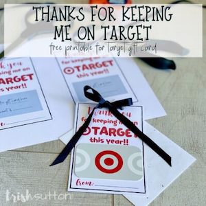 Target Gift Card teacher gift on a wood background.