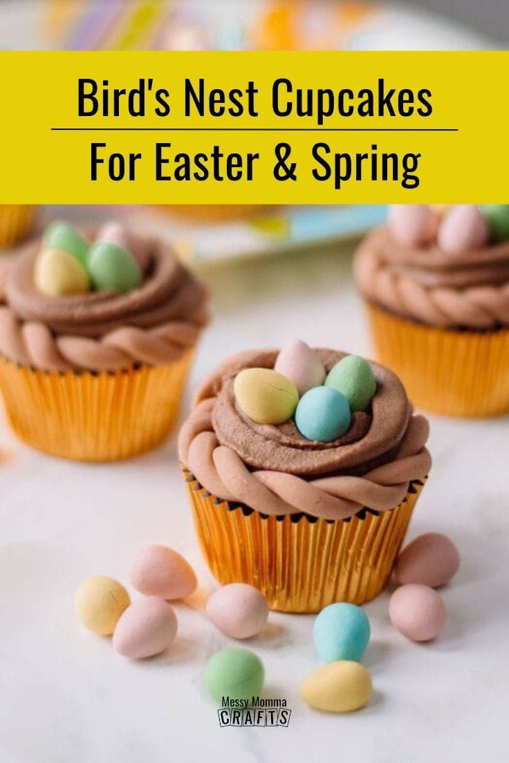 Bird's nest cupcakes for Easter and spring.