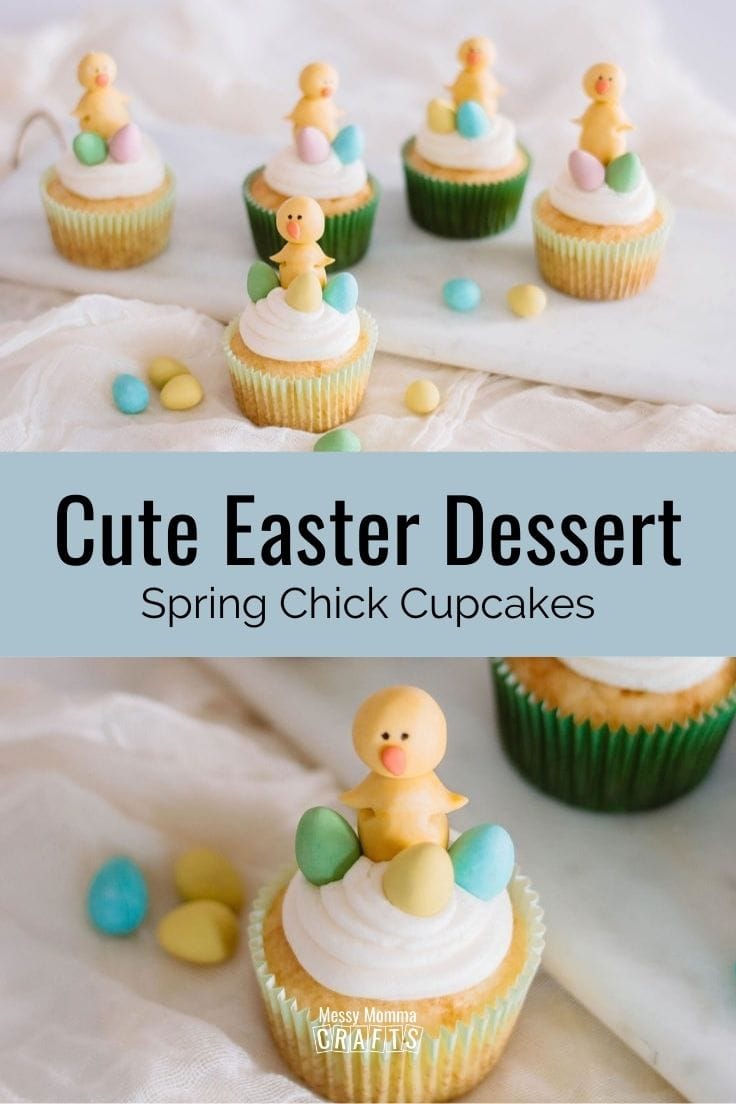 Cute Easter dessert spring chick cupcakes.