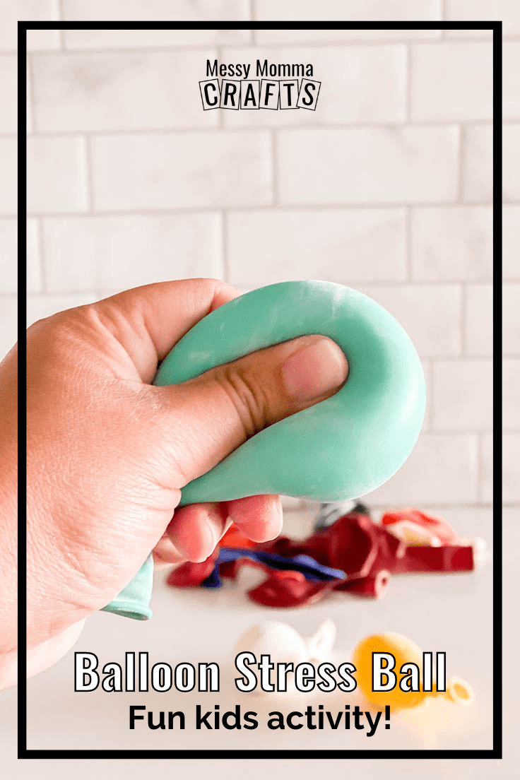 Pressing into a DIY aqua-colored balloon stress ball
