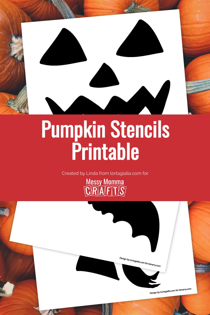 Preview of 3 stencil templates on top of pumpkin background