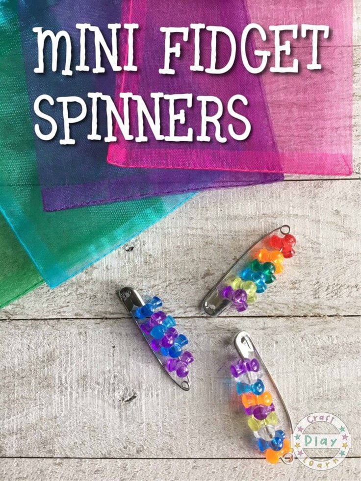 Mini safety pin fidget spinners from Craft Play Learn.