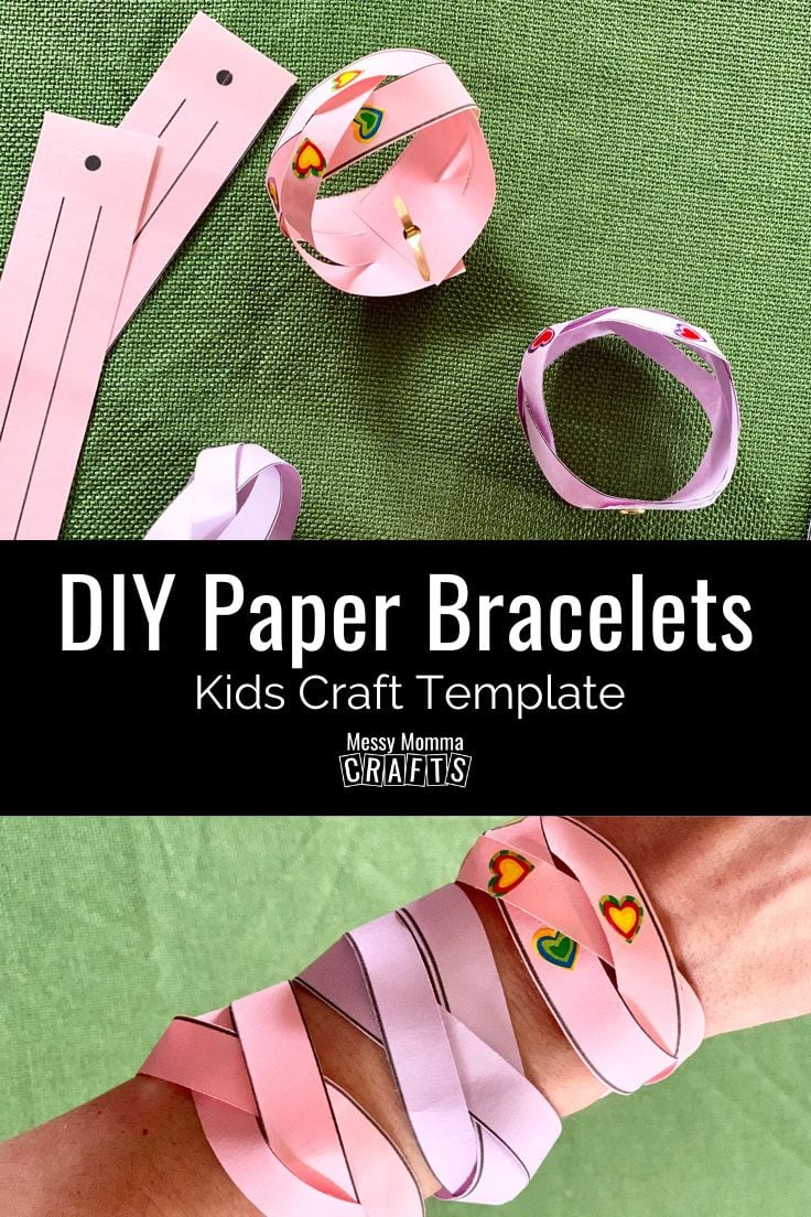 DIY paper bracelets kids craft template.
