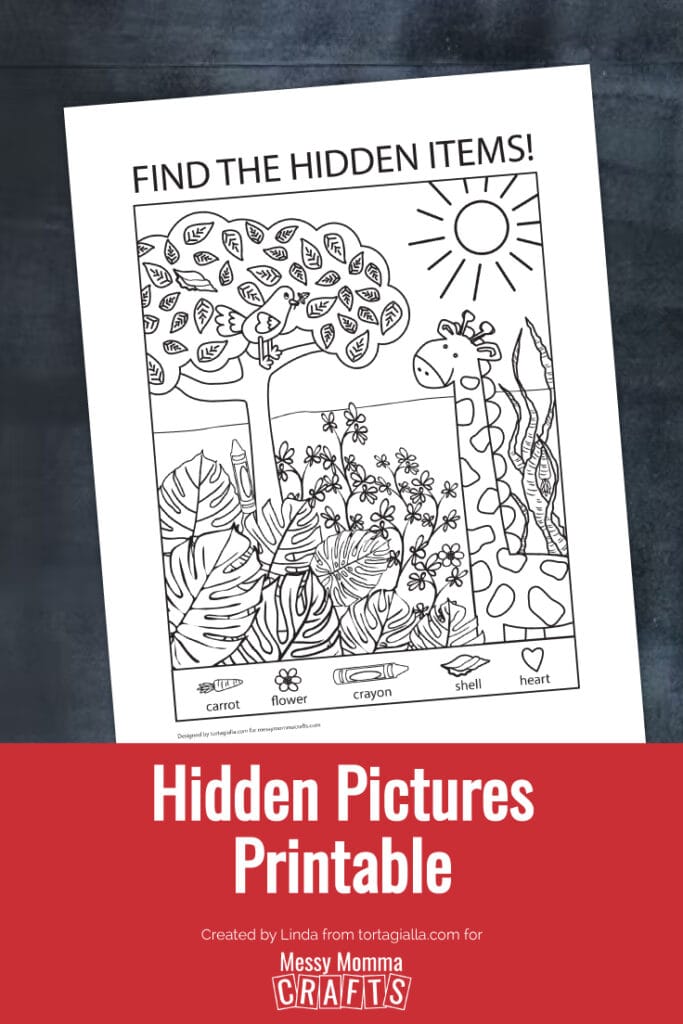 Hidden Pictures Printable - Messy Momma Crafts
