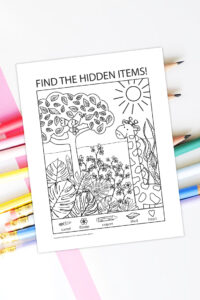 Hidden Pictures Printable - Messy Momma Crafts