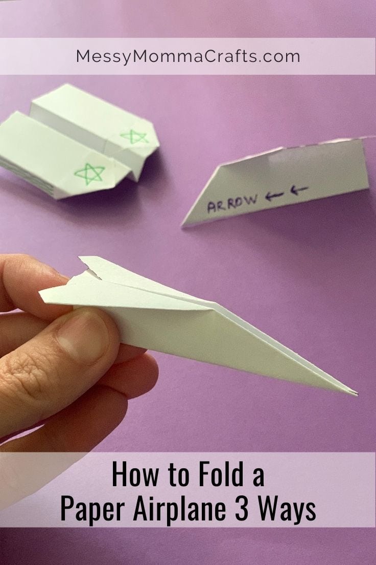 Long narrow paper airplane.