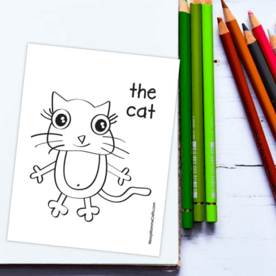 A coloring page of a cat