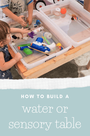 Kids playing in a DIY water table