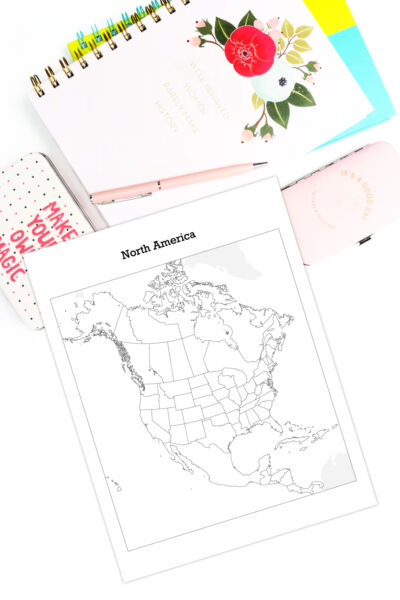 Map of North America and Canada Free Printables