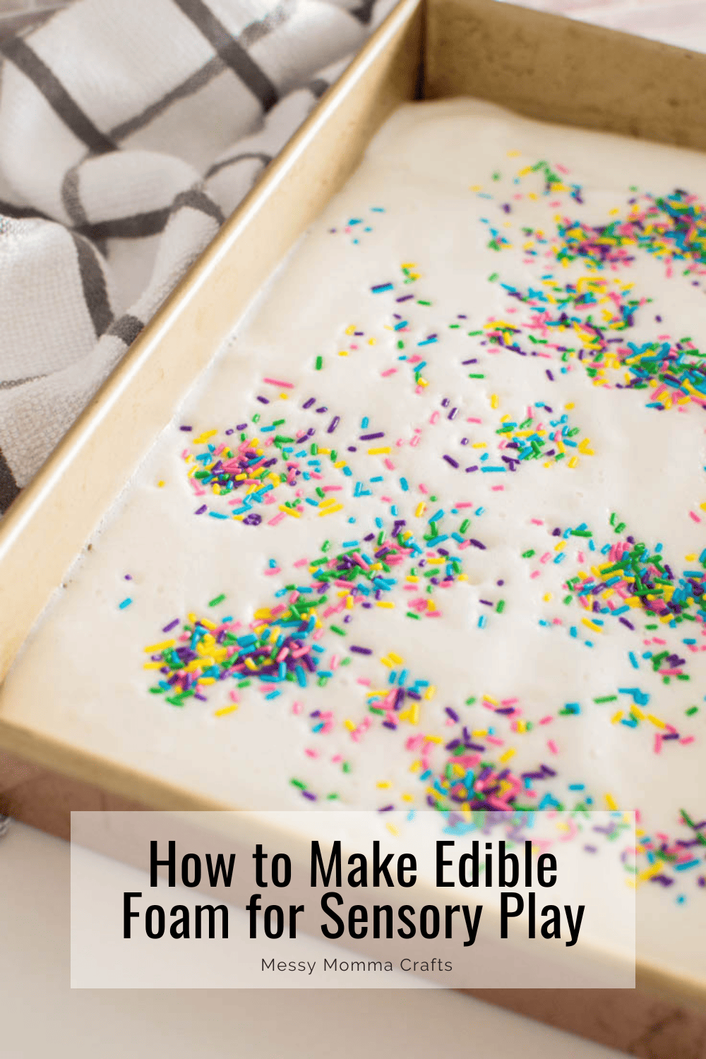 Edible foam with sprinkles on top