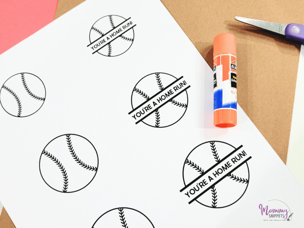 materials needed for this Easy Baseball Handprint Craft