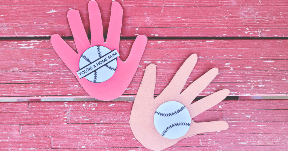 Easy baseball handprint crafts - 2 variations