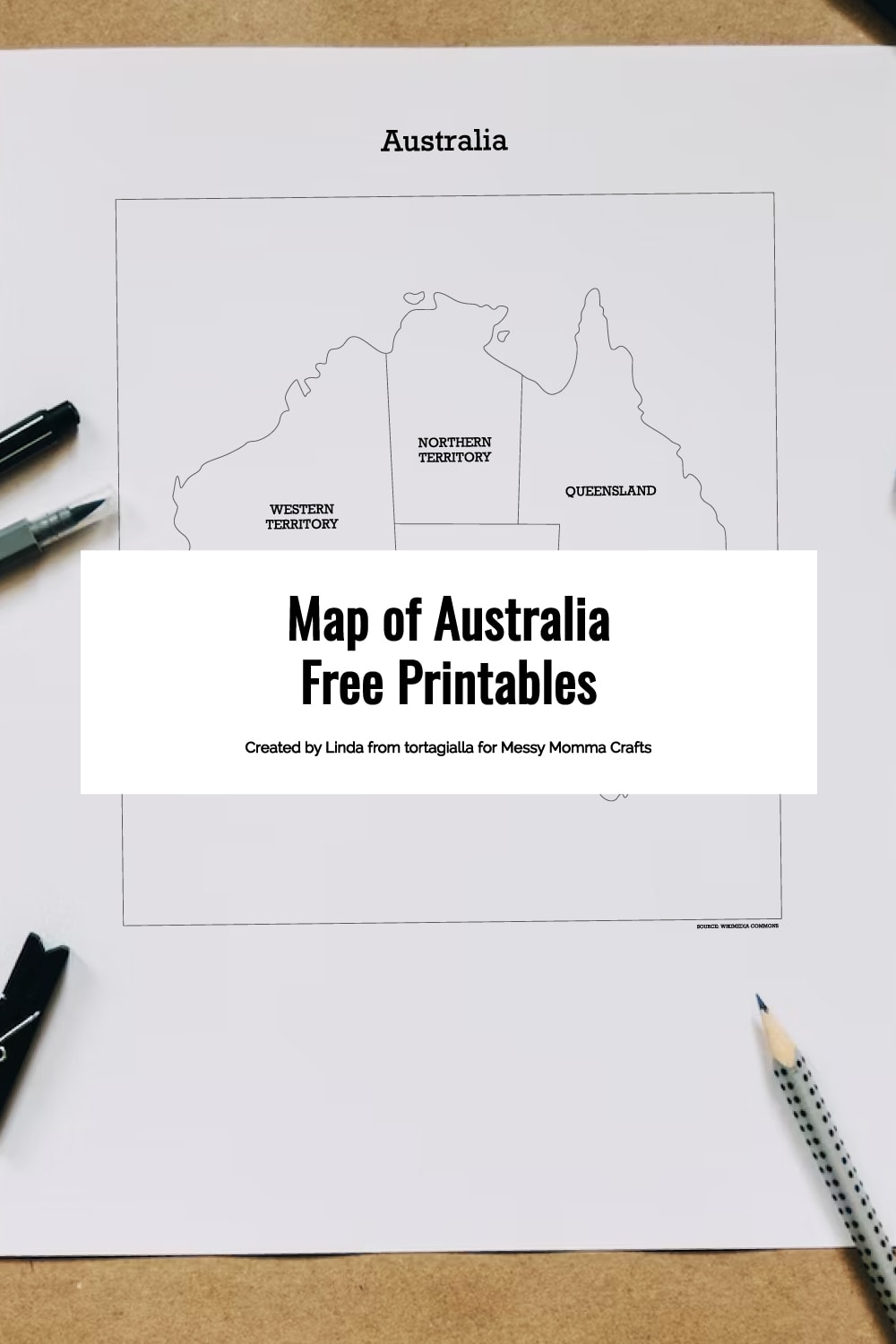 Map of Australia free printables.