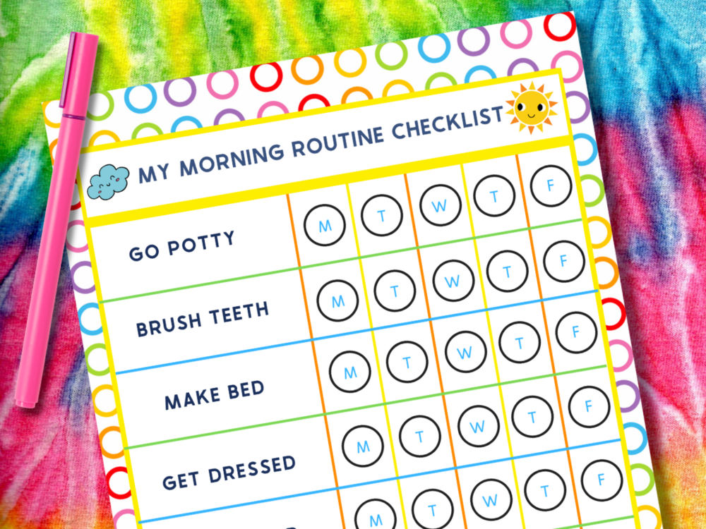 morning routine checklist by MommySnippets.com