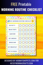 A Printable Morning Routine Checklist for Young Kids - Messy Momma Crafts