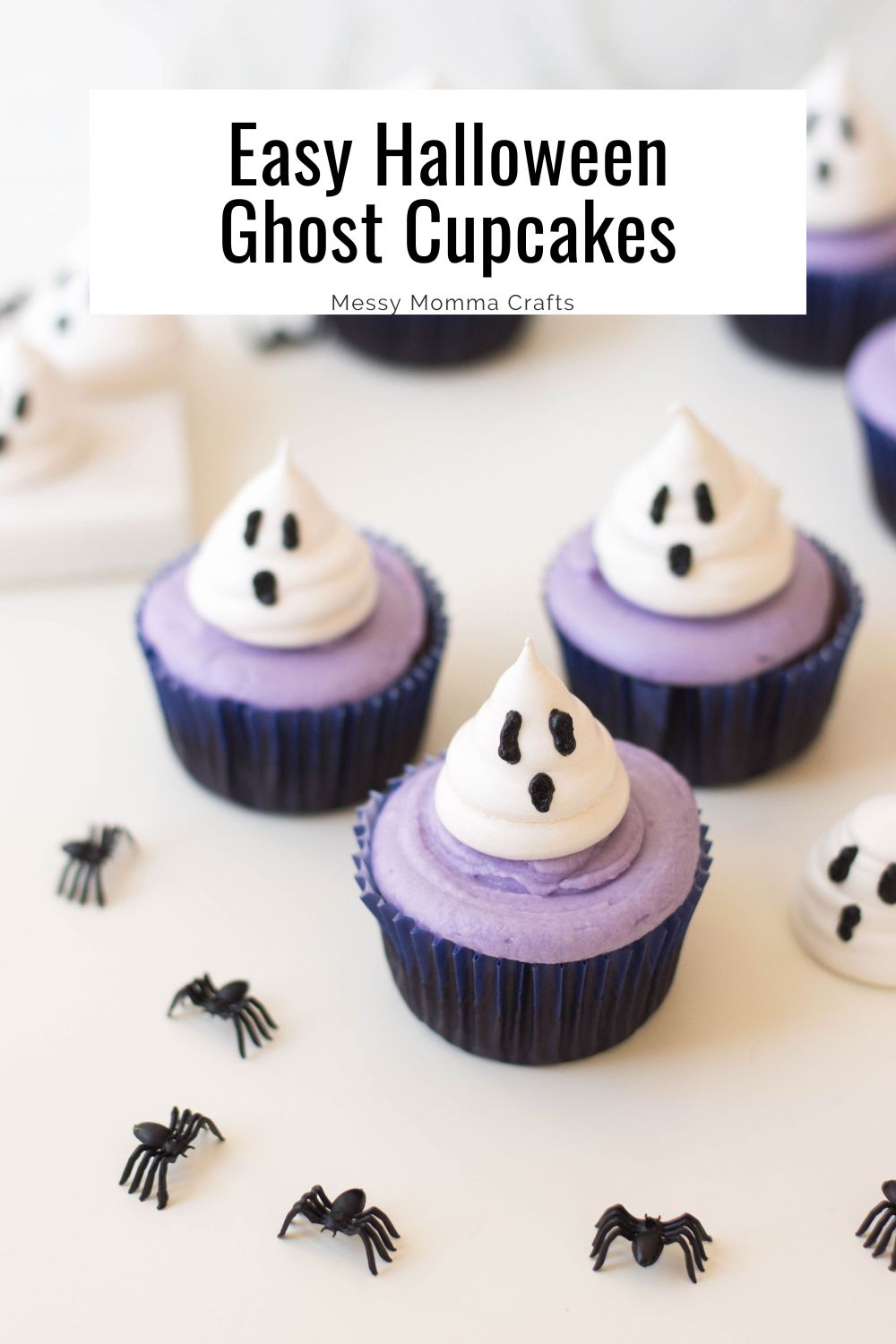 Easy Halloween ghost cupcakes.