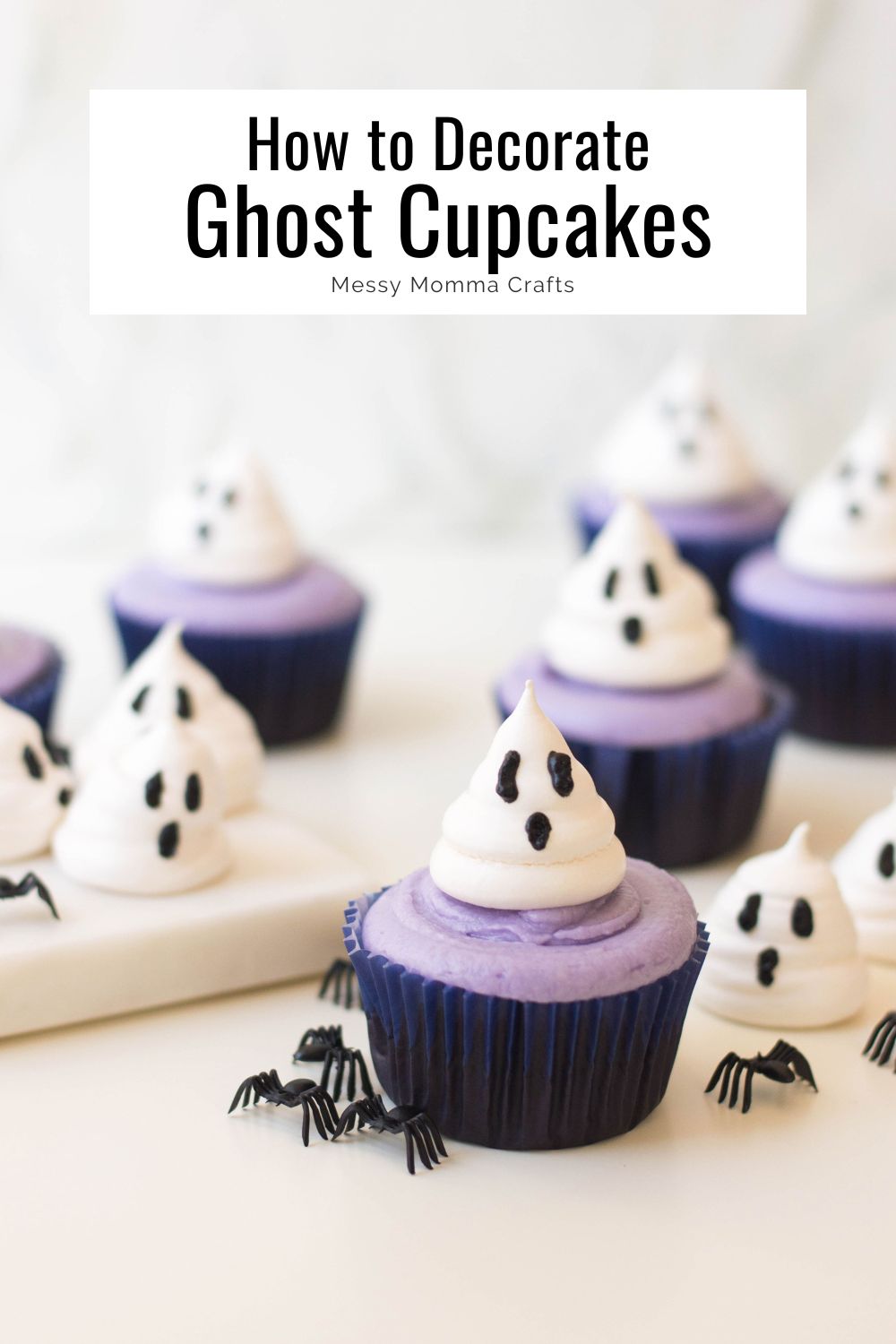 How to decorate ghost cupcakes.