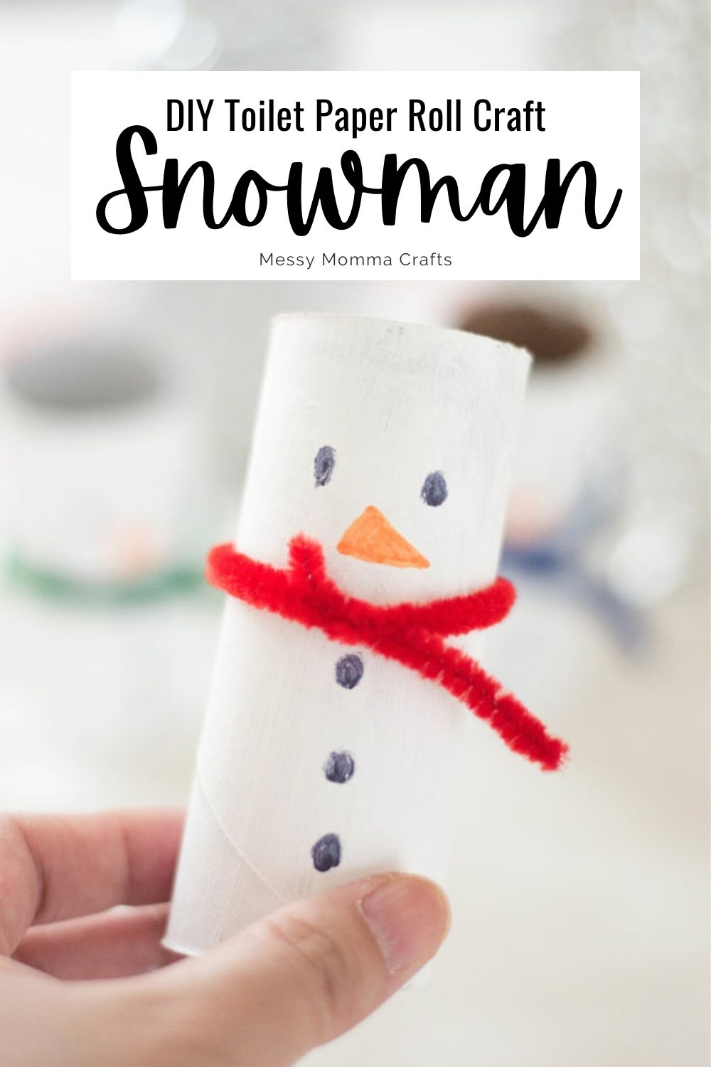 DIY toilet paper roll craft snowman.