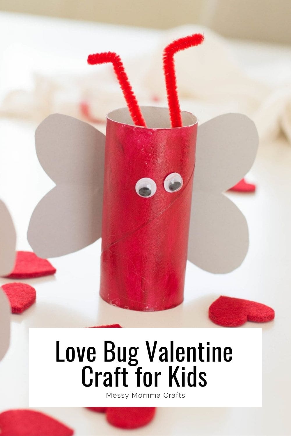 Love bug valentine craft for kids.