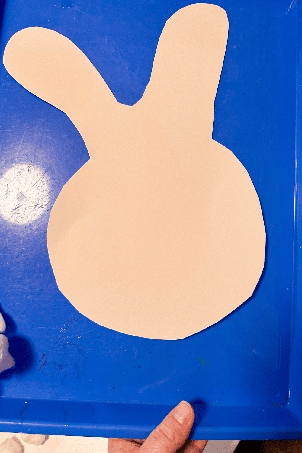 a cutout shape of a bunny face