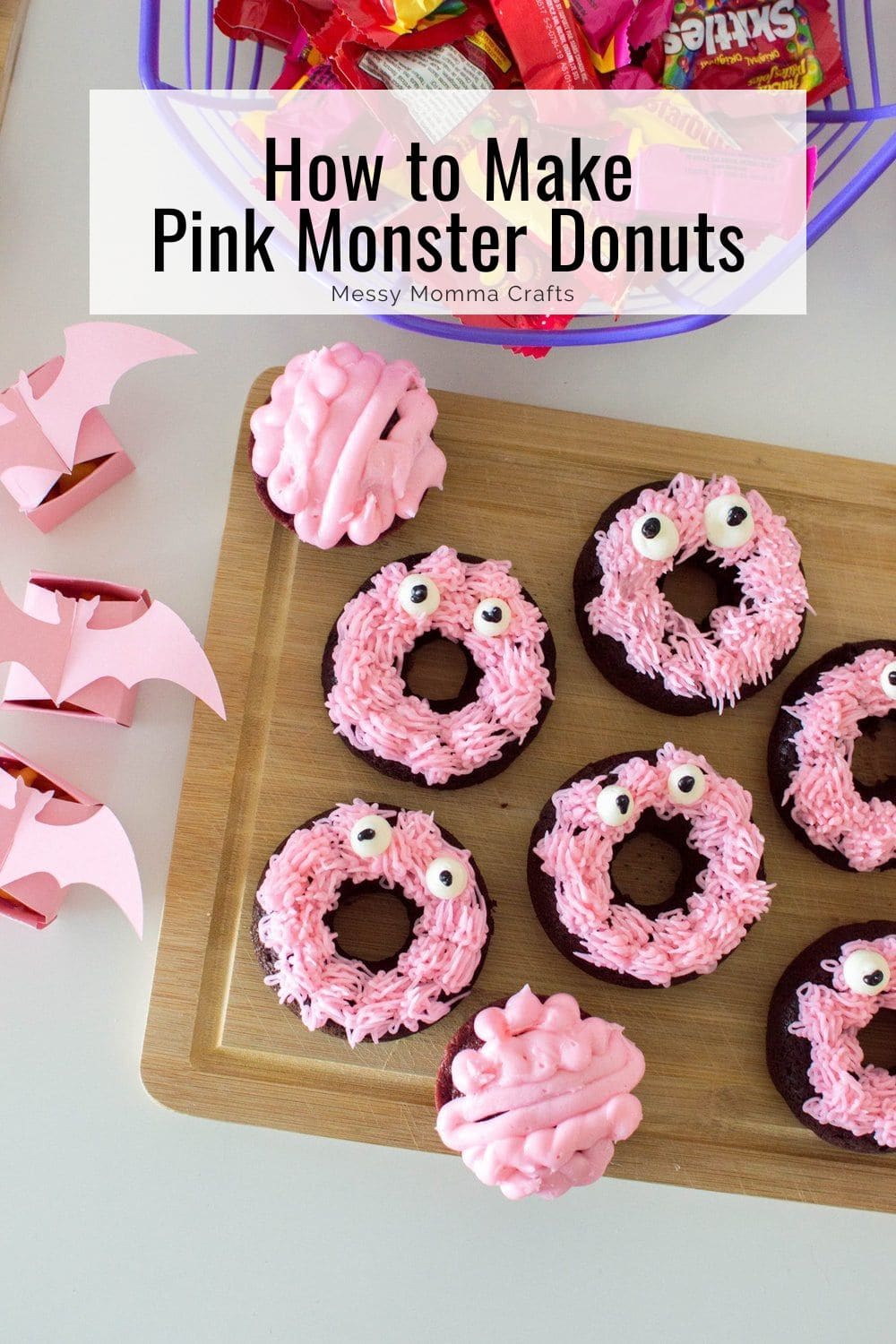 How to make pink monster donuts.